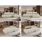 Narożnik LORAN L - strona prawa - beżowy, welwet