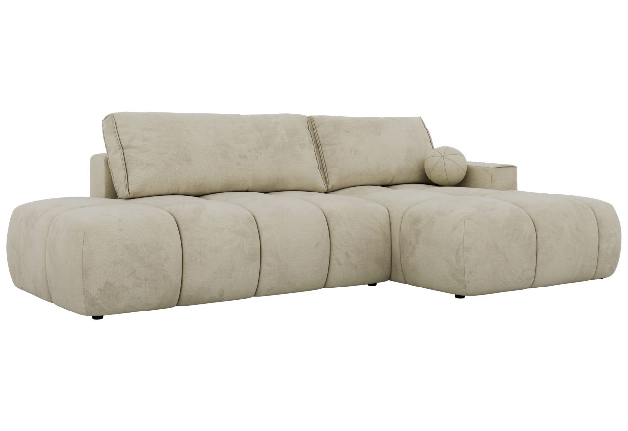 Narożnik LORAN L - strona prawa - beżowy, welwet