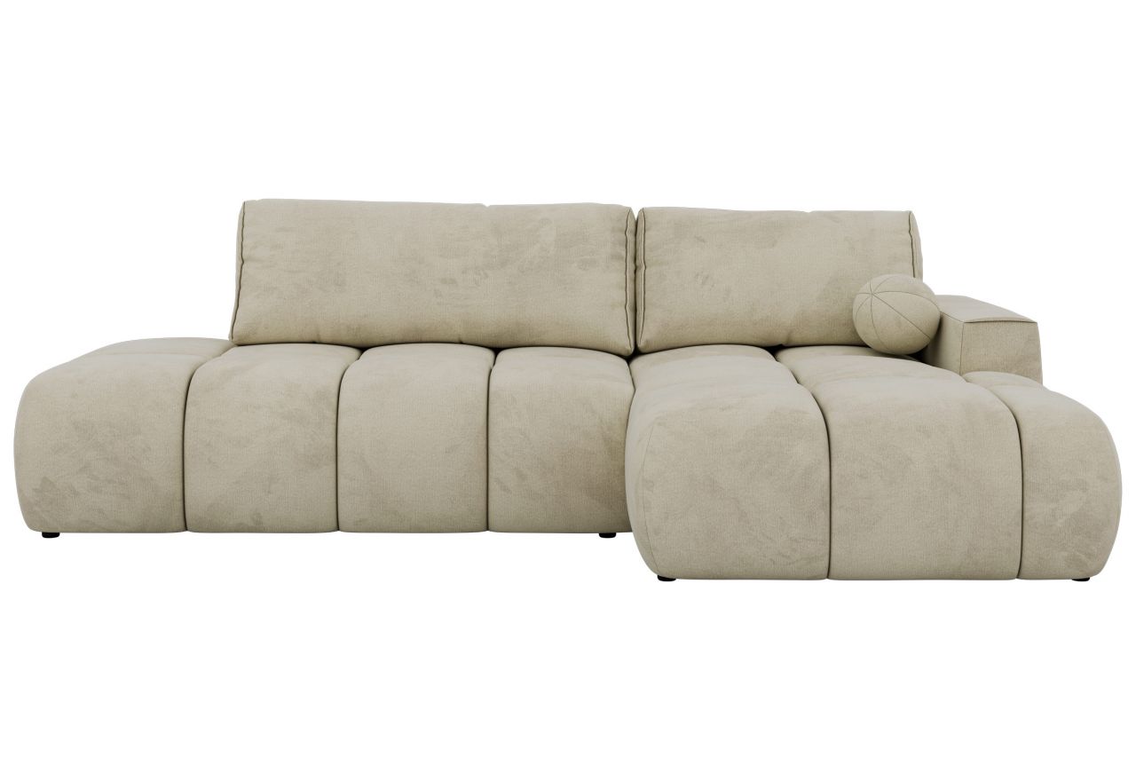 Narożnik LORAN L - strona prawa - beżowy, welwet