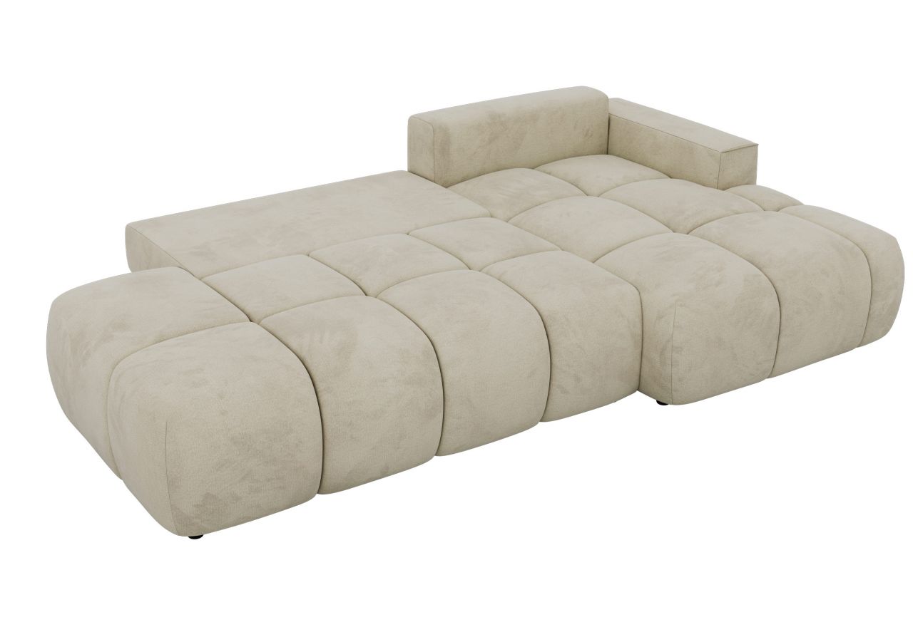 Narożnik LORAN L - strona prawa - beżowy, welwet