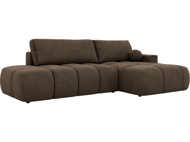 Narożnik LORAN L - strona prawa - brązowy, welwet