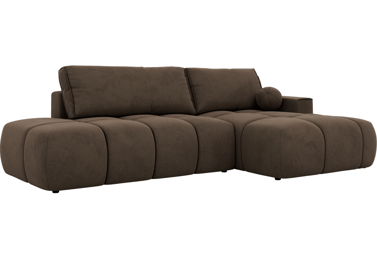 Narożnik LORAN L - strona prawa - brązowy, welwet