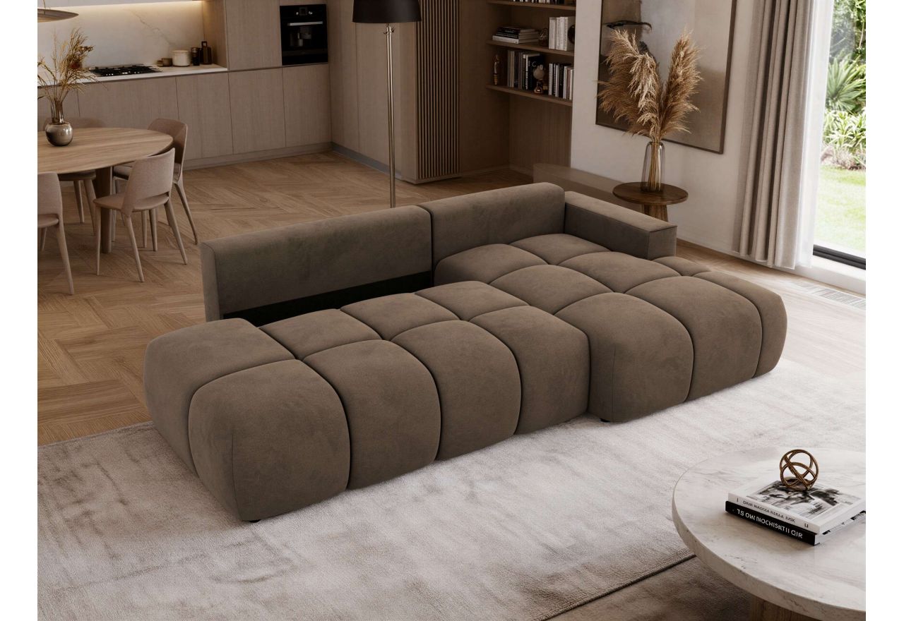 Narożnik LORAN L - strona prawa - brązowy, welwet