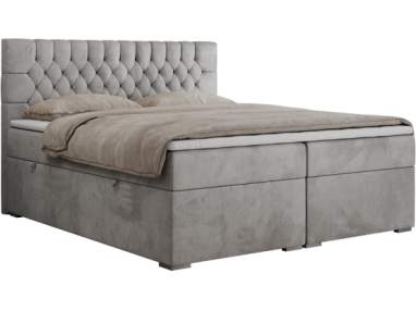 Łóżko kontynentalne PERA 180x200 - Monolith 84 - jasny szary - OUTLET