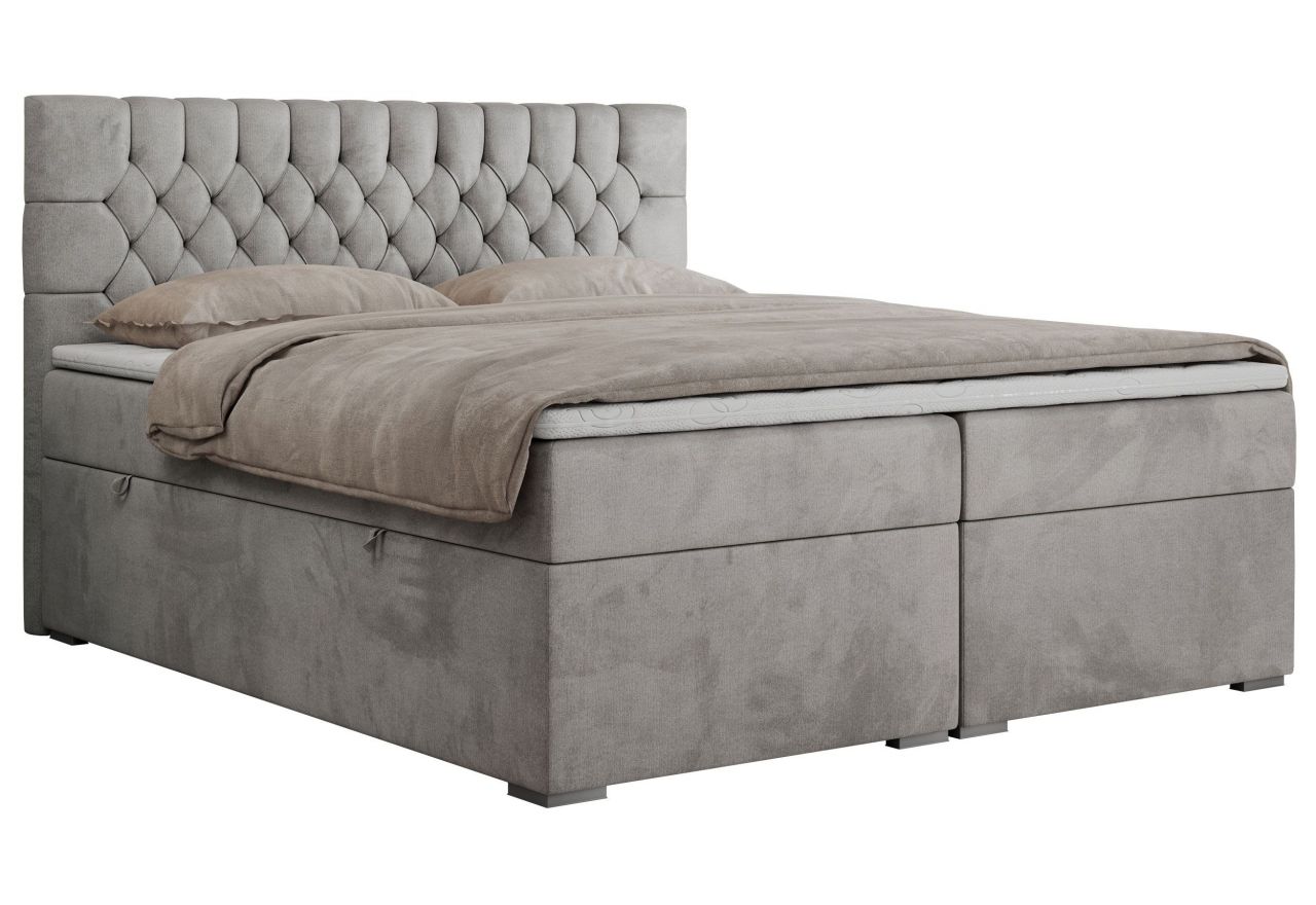 Łóżko kontynentalne PERA 180x200 - Monolith 84 - jasny szary - OUTLET