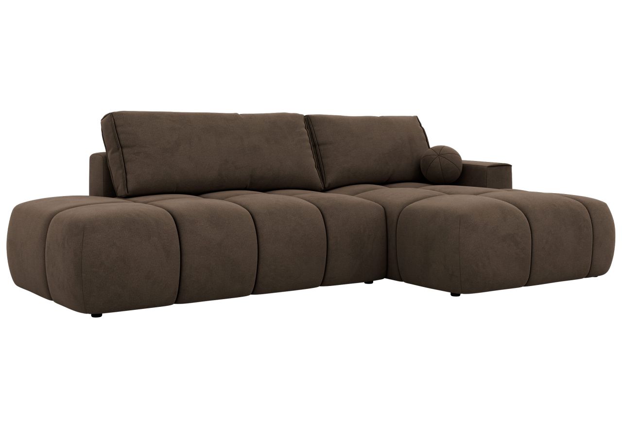 Narożnik LORAN L - strona prawa - brązowy, welwet