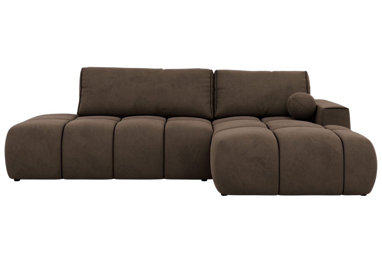 Narożnik LORAN L - strona prawa - brązowy, welwet