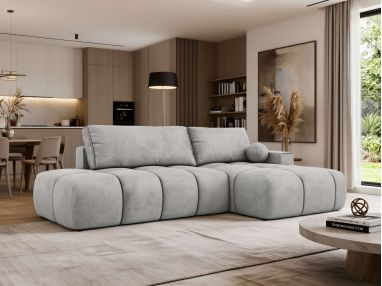 Narożnik LORAN L - strona prawa - jasnoszary, welwet