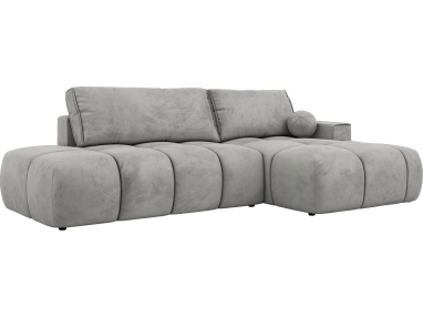 Narożnik LORAN L - strona prawa - jasnoszary, welwet