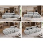 Narożnik LORAN L - strona prawa - jasnoszary, welwet