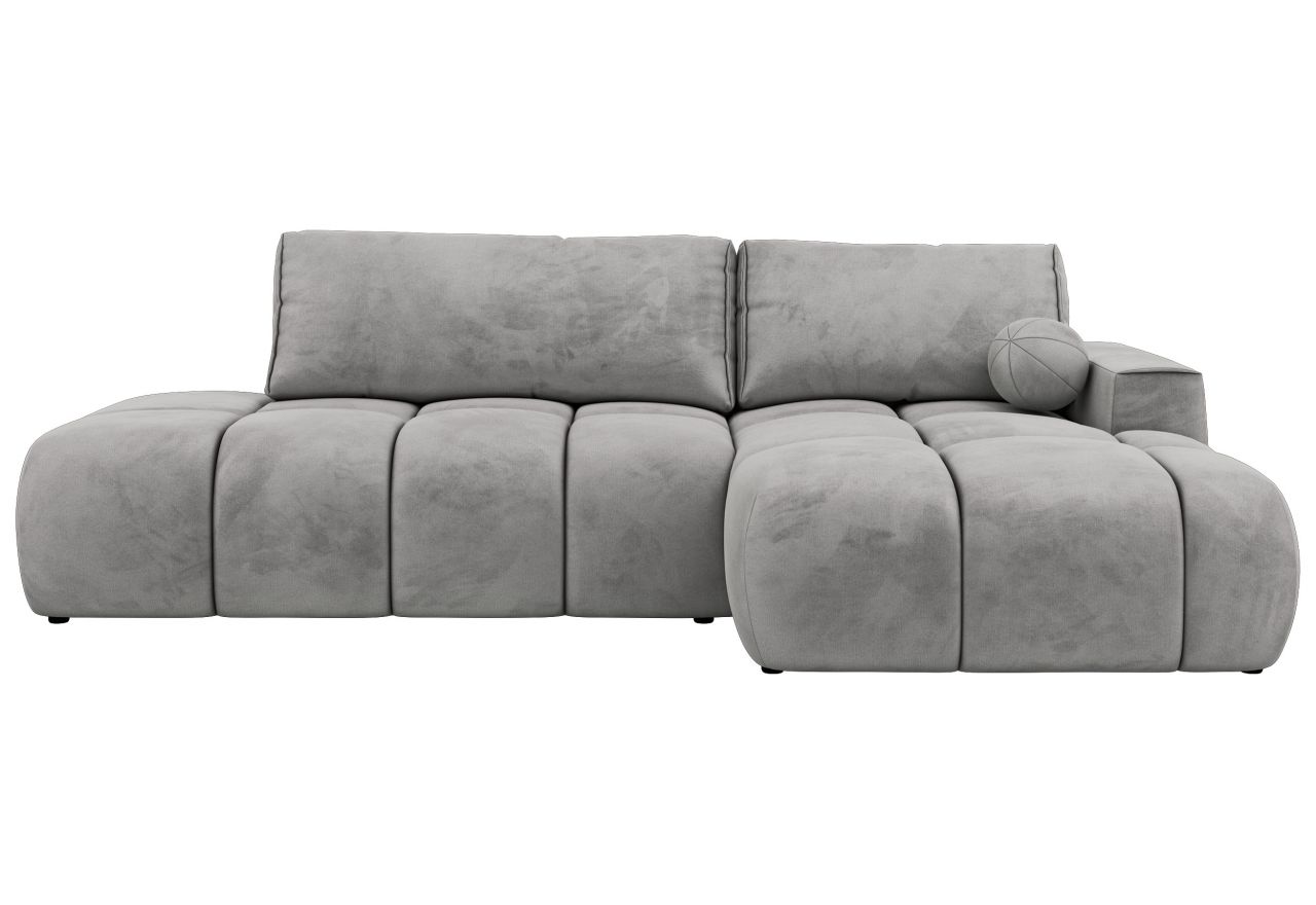 Narożnik LORAN L - strona prawa - jasnoszary, welwet