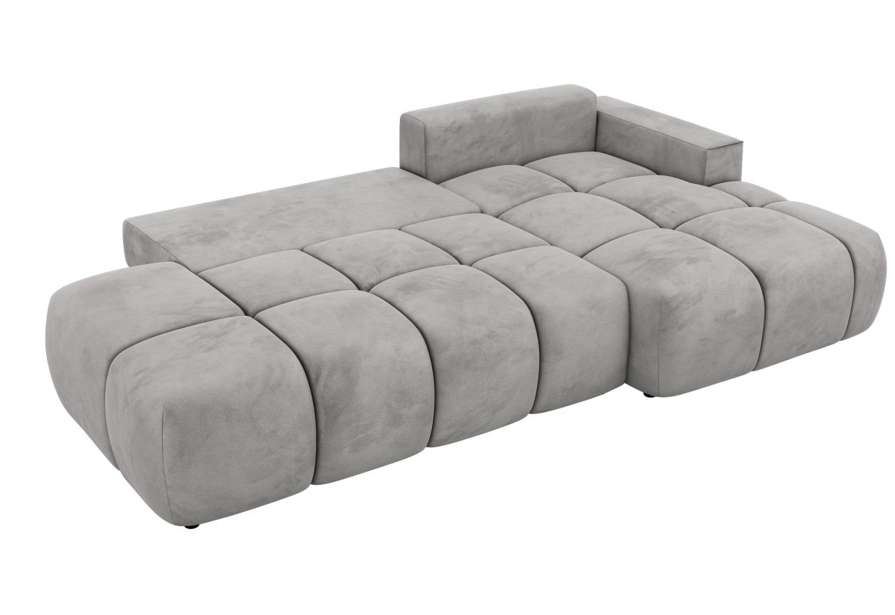 Narożnik LORAN L - strona prawa - jasnoszary, welwet