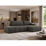 Narożnik LORAN L - strona prawa - ciemnoszary, welwet