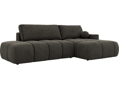 Narożnik LORAN L - strona prawa - ciemnoszary, welwet