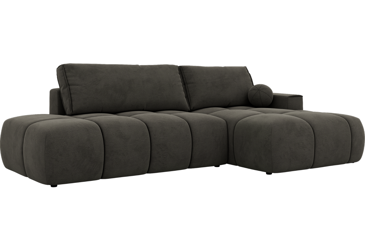 Narożnik LORAN L - strona prawa - ciemnoszary, welwet