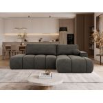 Narożnik LORAN L - strona prawa - ciemnoszary, welwet