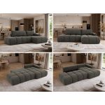 Narożnik LORAN L - strona prawa - ciemnoszary, welwet