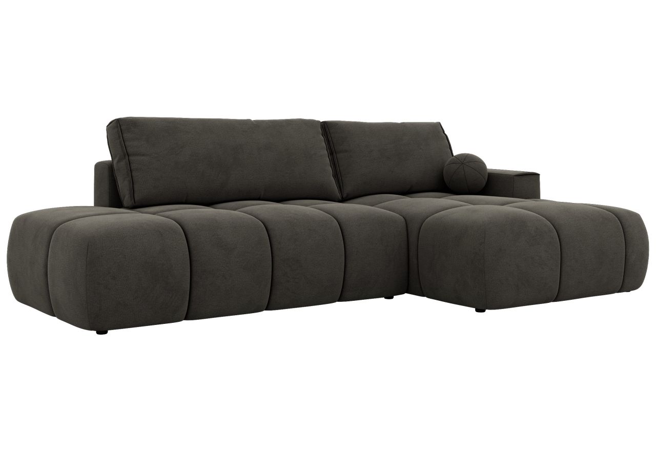 Narożnik LORAN L - strona prawa - ciemnoszary, welwet