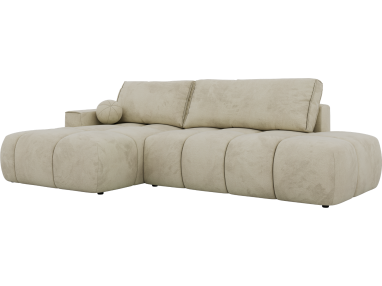 Narożnik LORAN L - strona lewa - beżowy, welwet