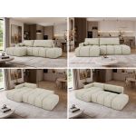 Narożnik LORAN L - strona lewa - beżowy, welwet