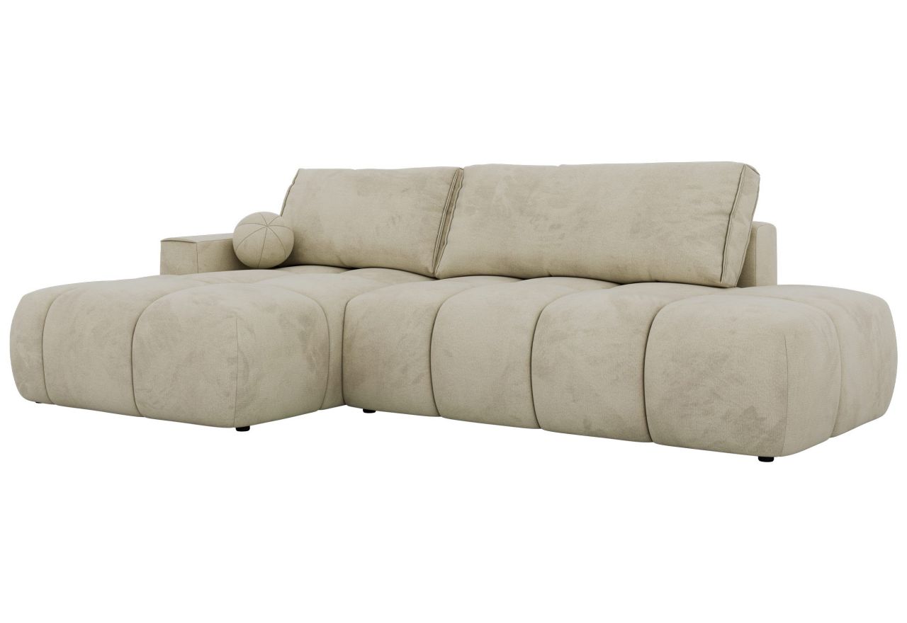 Narożnik LORAN L - strona lewa - beżowy, welwet