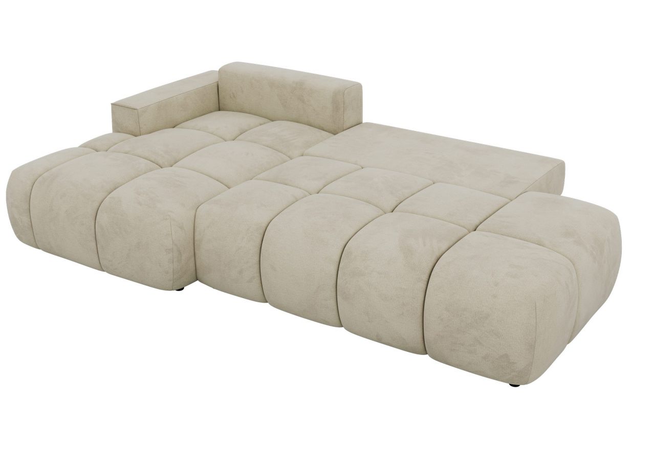 Narożnik LORAN L - strona lewa - beżowy, welwet