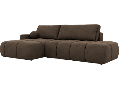 Narożnik LORAN L - strona lewa - brązowy, welwet