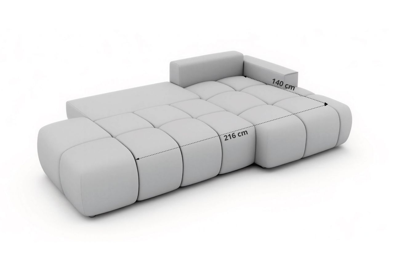 Narożnik LORAN L - strona lewa - brązowy, welwet