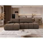 Narożnik LORAN L - strona lewa - brązowy, welwet