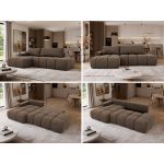 Narożnik LORAN L - strona lewa - brązowy, welwet