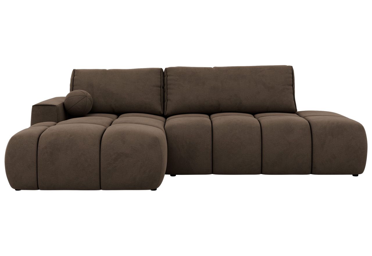 Narożnik LORAN L - strona lewa - brązowy, welwet