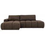 Narożnik LORAN L - strona lewa - brązowy, welwet