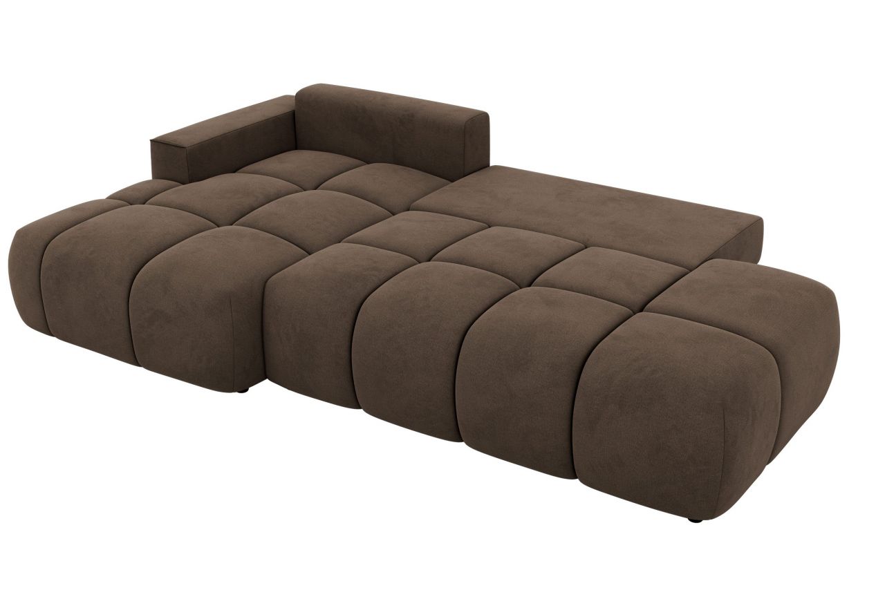 Narożnik LORAN L - strona lewa - brązowy, welwet