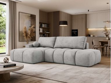 Narożnik LORAN L - strona lewa - jasnoszary, welwet