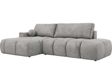 Narożnik LORAN L - strona lewa - jasnoszary, welwet