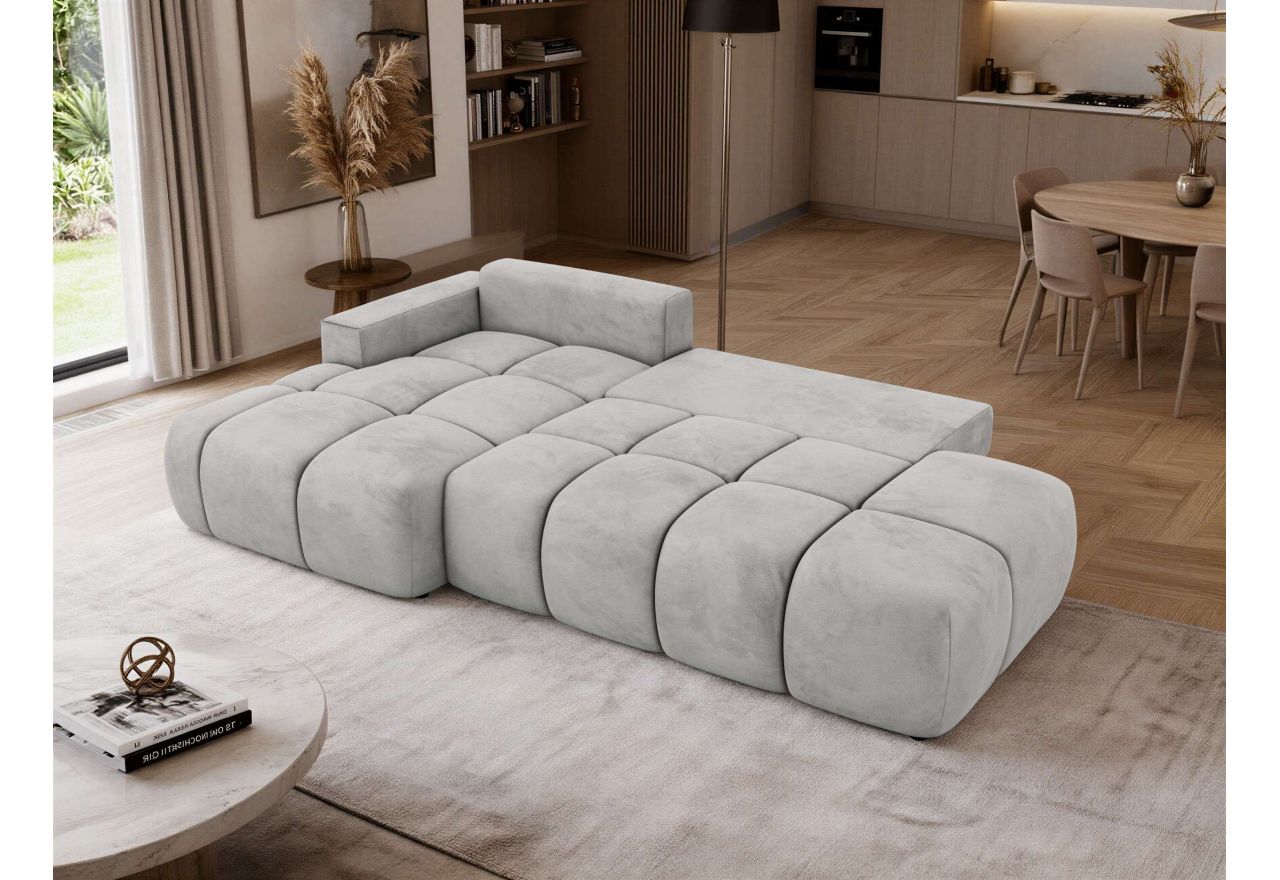 Narożnik LORAN L - strona lewa - jasnoszary, welwet