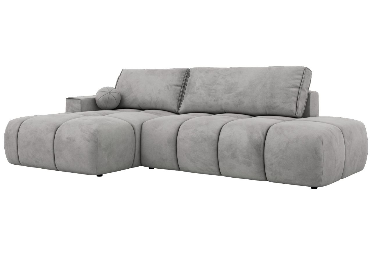 Narożnik LORAN L - strona lewa - jasnoszary, welwet