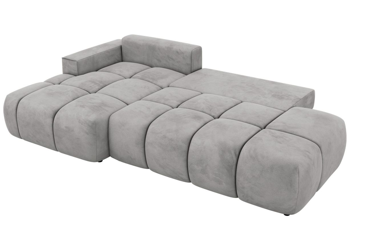 Narożnik LORAN L - strona lewa - jasnoszary, welwet