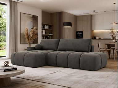 Narożnik LORAN L - strona lewa - ciemnoszary, welwet