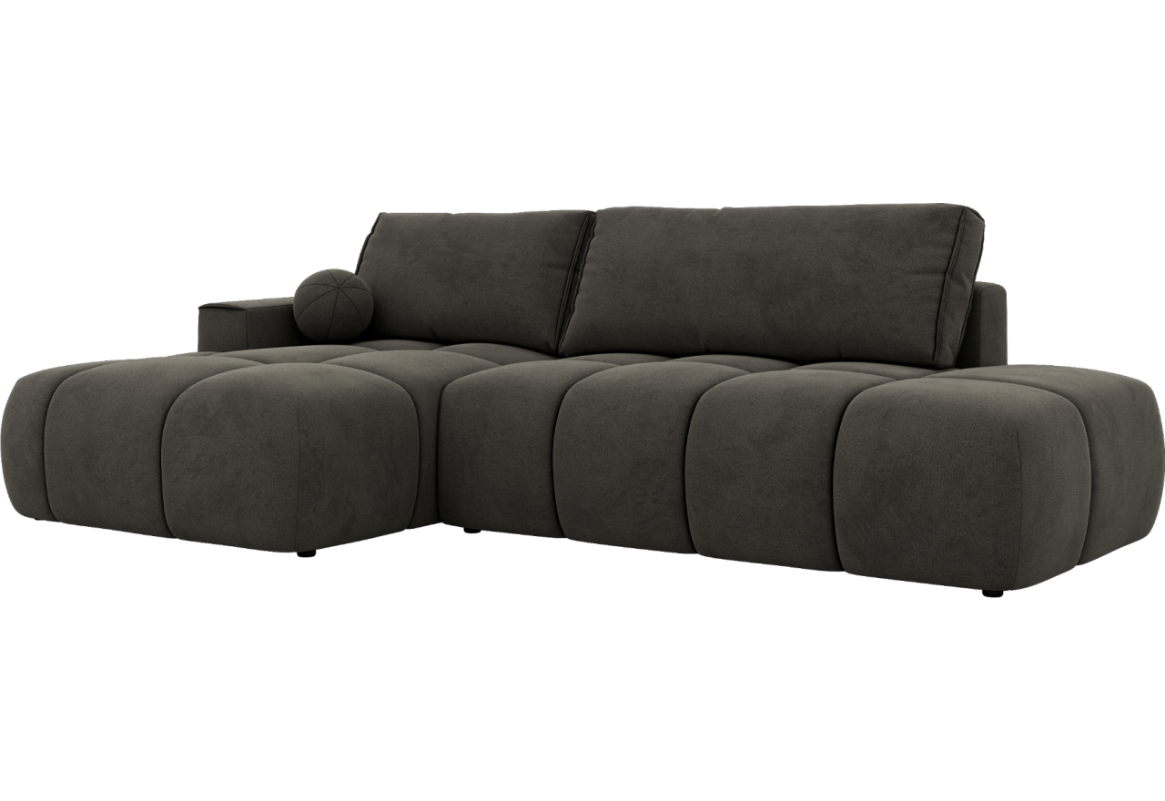 Narożnik LORAN L - strona lewa - ciemnoszary, welwet