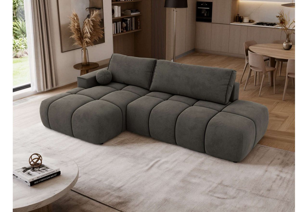 Narożnik LORAN L - strona lewa - ciemnoszary, welwet