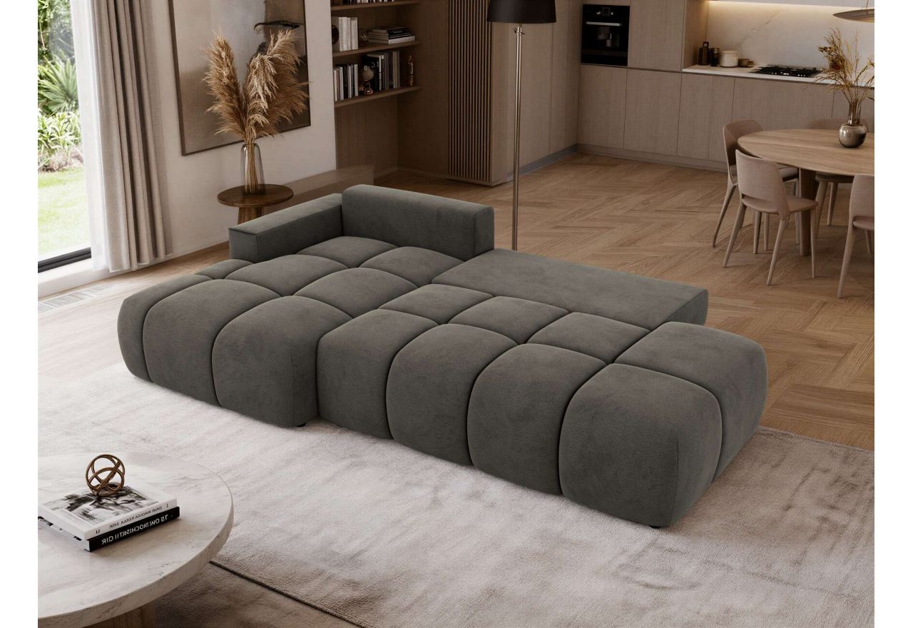 Narożnik LORAN L - strona lewa - ciemnoszary, welwet