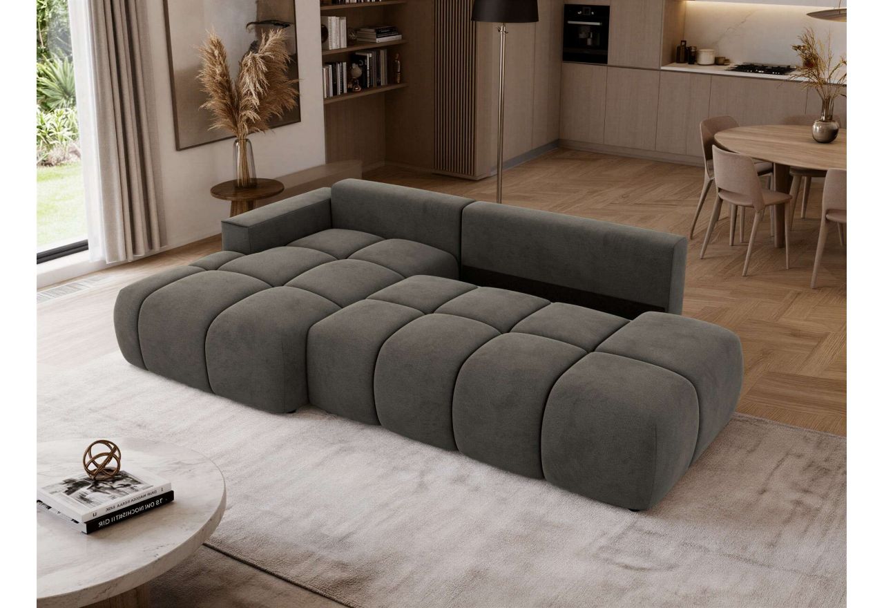 Narożnik LORAN L - strona lewa - ciemnoszary, welwet