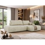 Narożnik TAREN L - strona prawa - beżowy, welwet