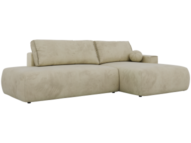 Narożnik TAREN L - strona prawa - beżowy, welwet