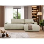 Narożnik TAREN L - strona prawa - beżowy, welwet