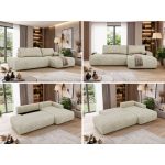 Narożnik TAREN L - strona prawa - beżowy, welwet