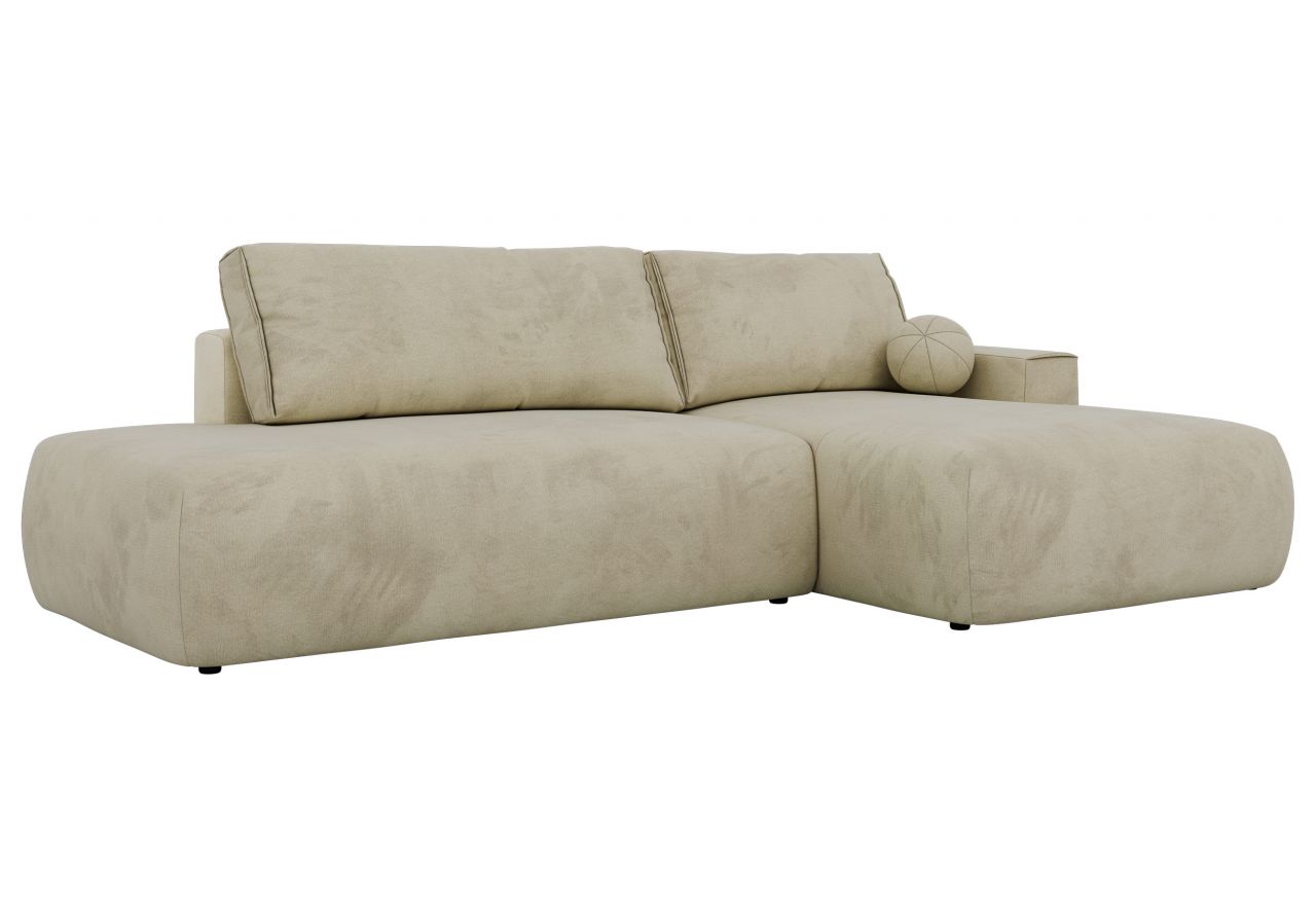 Narożnik TAREN L - strona prawa - beżowy, welwet