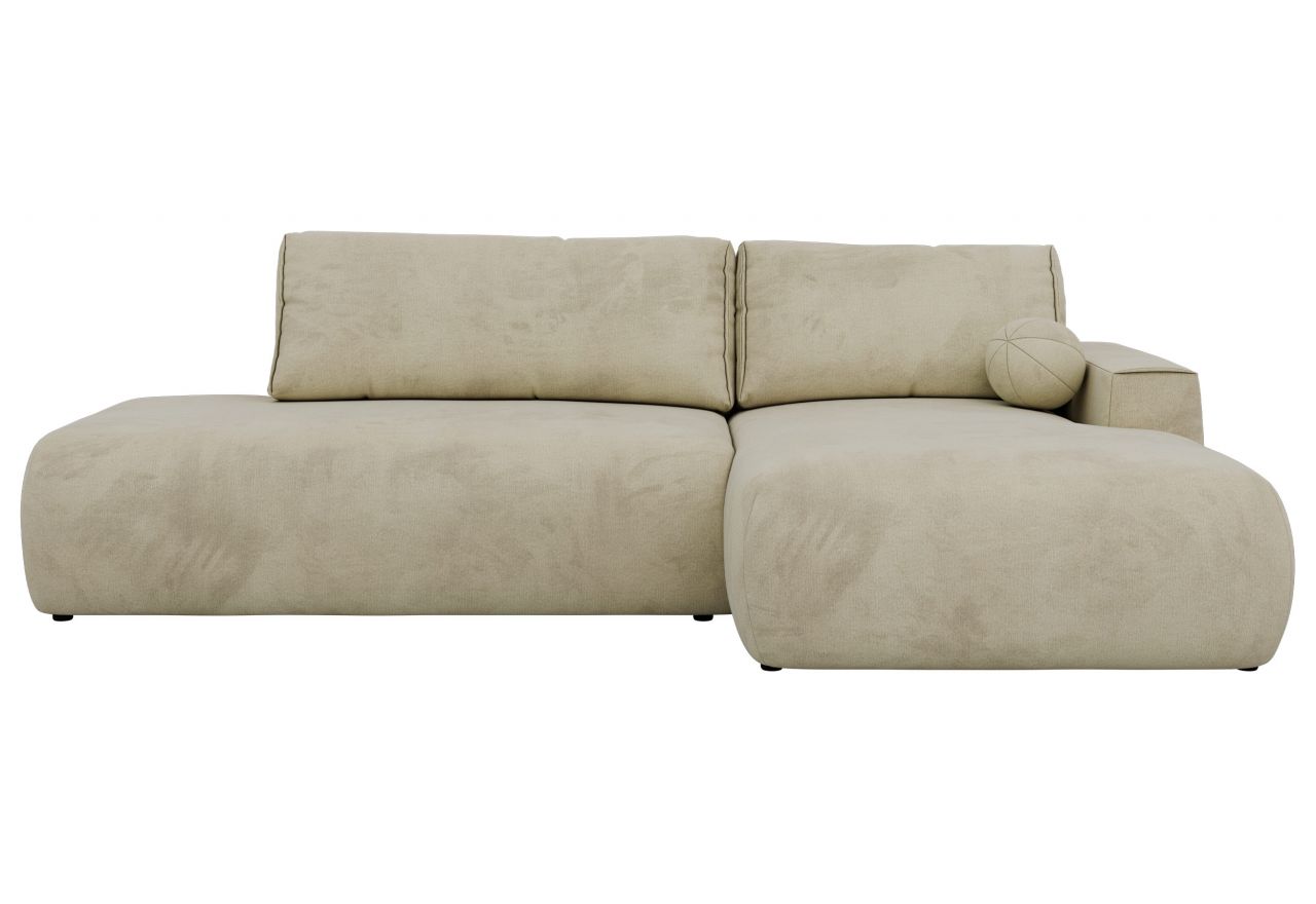 Narożnik TAREN L - strona prawa - beżowy, welwet