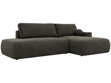 Narożnik TAREN L - strona prawa - ciemnoszary, welwet